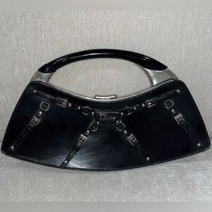 Black Vintage Dior Leather Bondage Bag